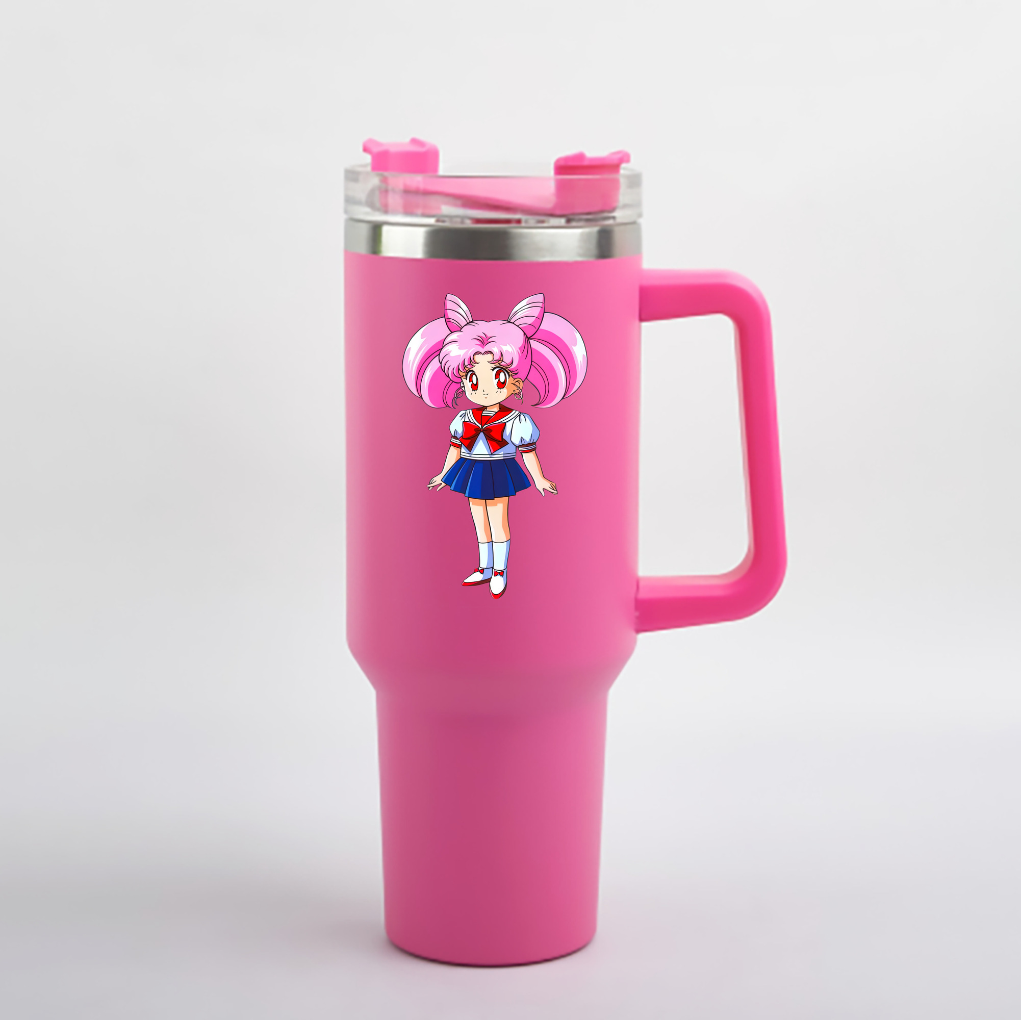 （画像用） 美少女戦士セーラームーン ちびうさ Sailor Moon Chibiusa Tsukino Usagi Small Lady Serenity 1200mL車用タンブラー - クリスタルステッカー（プラスチックストロー付き）
